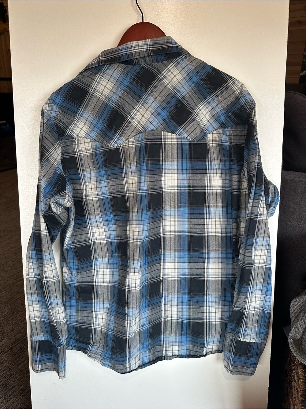 Wrangler Retro Men's Brown and Blue Plaid Button-Down Western 2 Pack - Picture 3 of 16